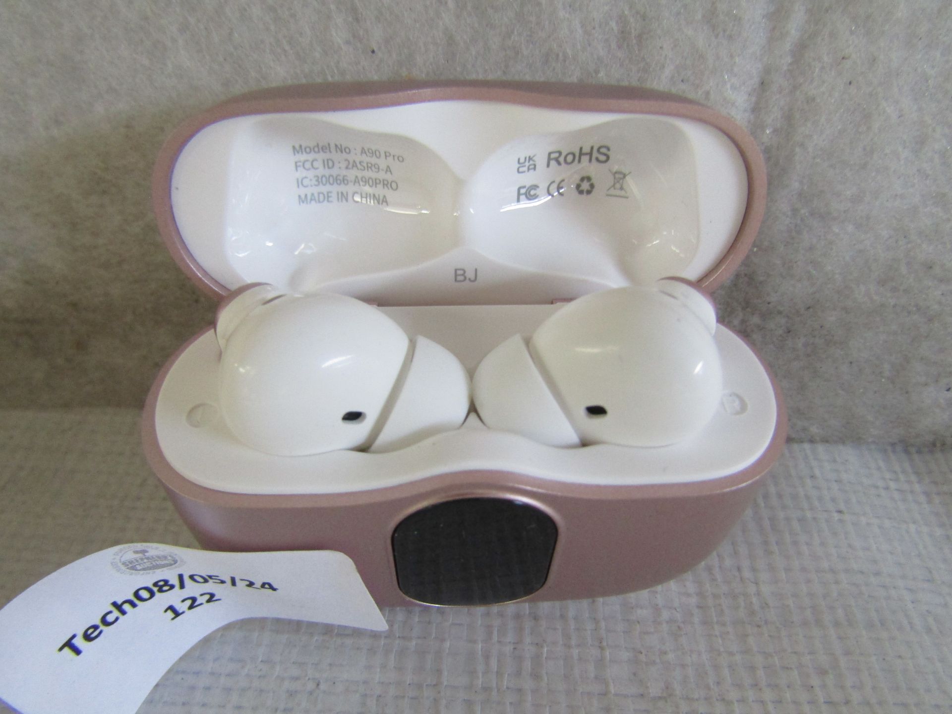 Bluetooth Earbuds With Charging Case - Untested & Unboxed.