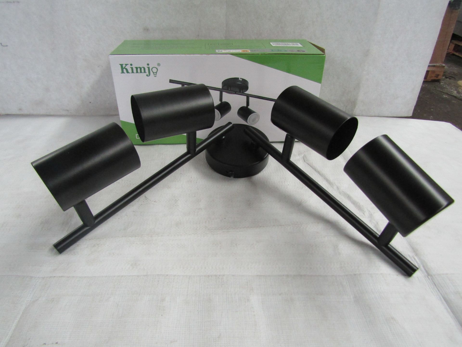 Kimjo Ceiling Light, Model (D0465) 4 Way, Rotating, Black, Unchecked & Boxed. RRP £39.