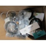Box Of Approx 10x Various Assorted Chargers, HDMI'S - All Unchecked.