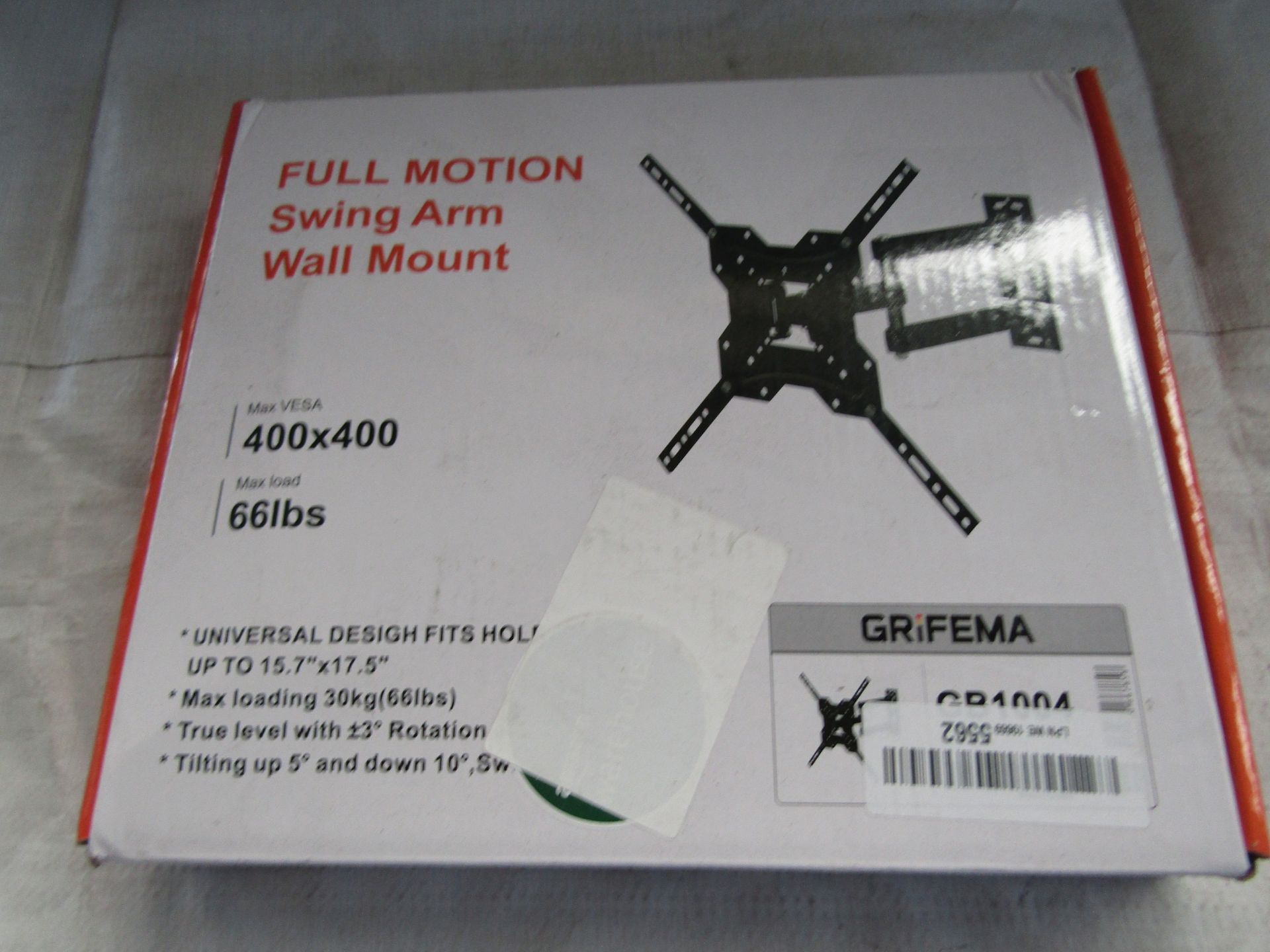 Full Motion Swing Arm TV Mount, Unchecked & Boxed.