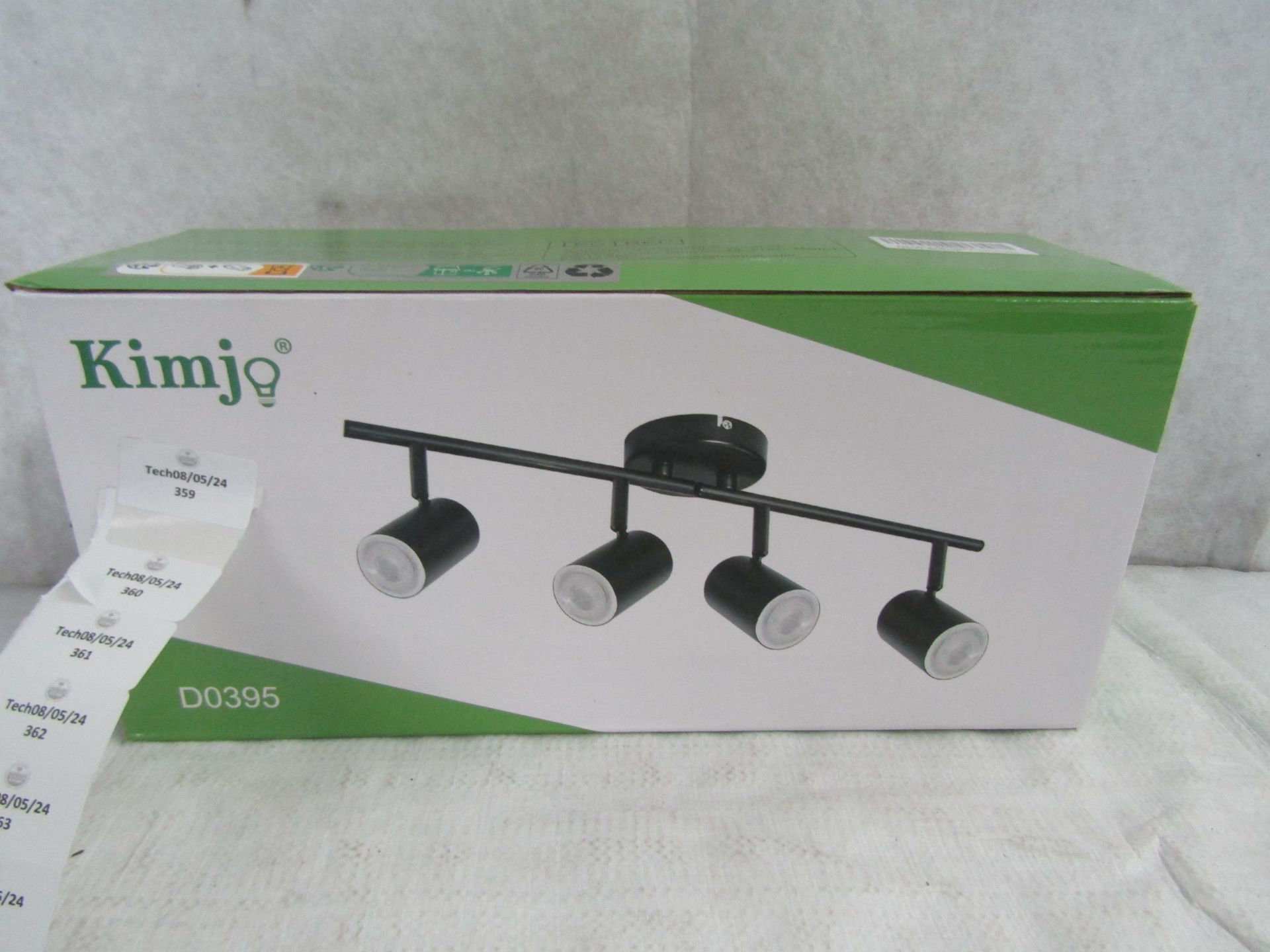 Kimjo Ceiling Light, Model (D0395) 4 Way, Rotating, Black, Unchecked & Boxed. RRP £39.