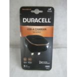 Duracell USB-A Charger, 12w Output, Unchecked & Packaged.