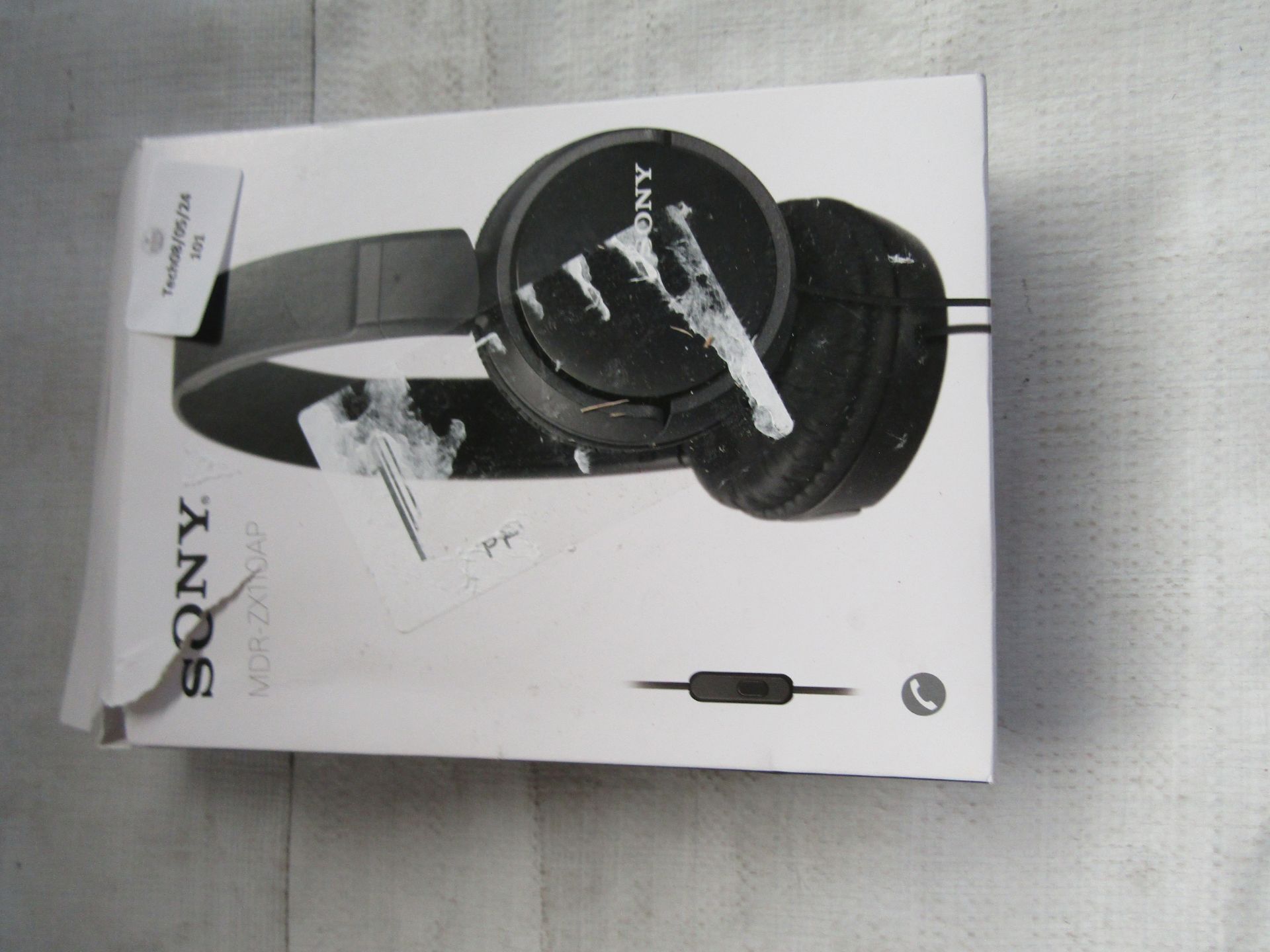 Sony Wired Overhead Headphones, MDR-ZX110AP - Unchecked & Box Slightly Damaged.