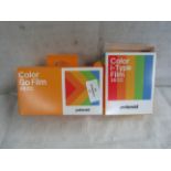 48x Polaroid Colour Go Film & 16 I-Type Film, Unchecked & Boxed.