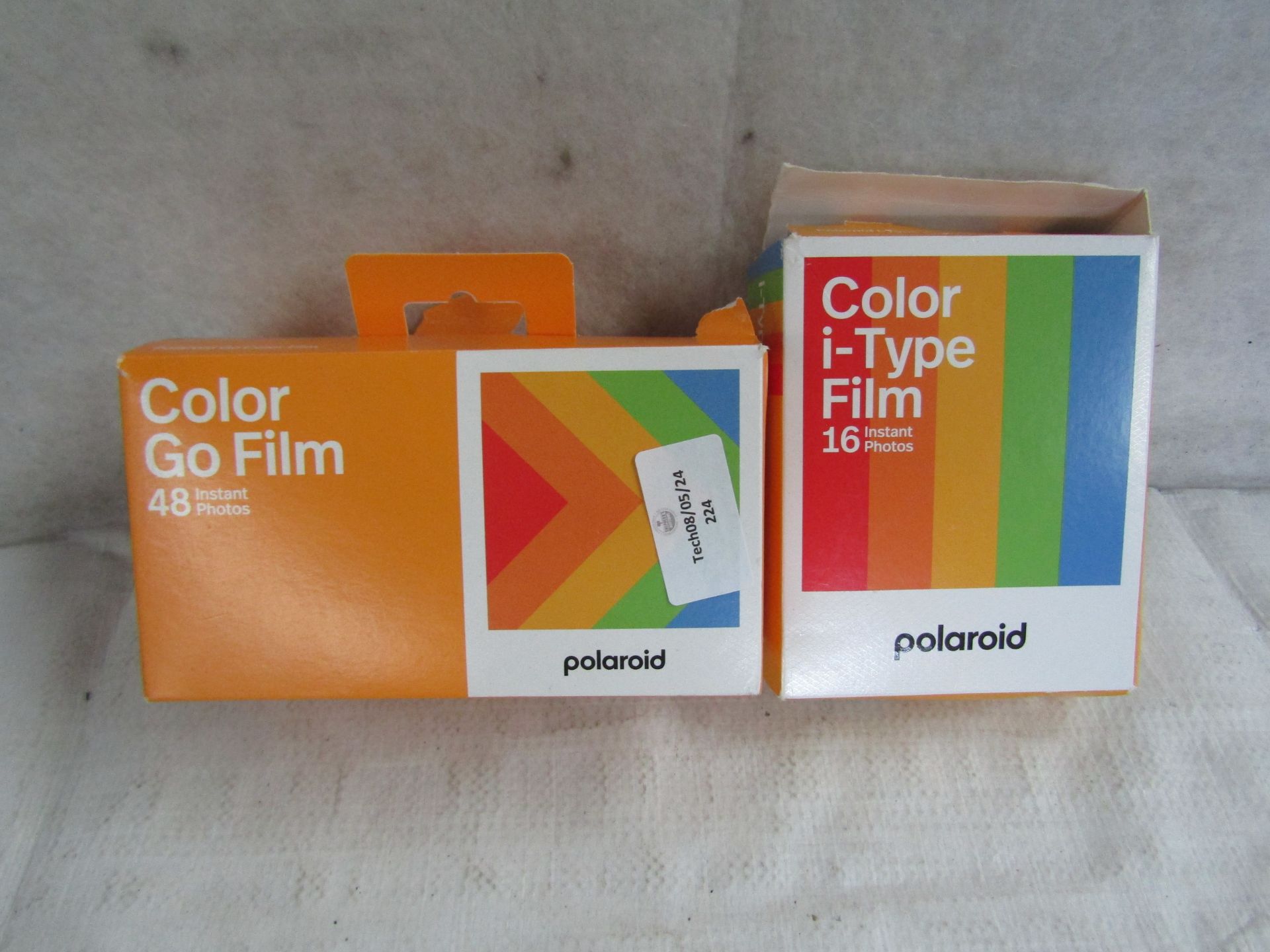 48x Polaroid Colour Go Film & 16 I-Type Film, Unchecked & Boxed.