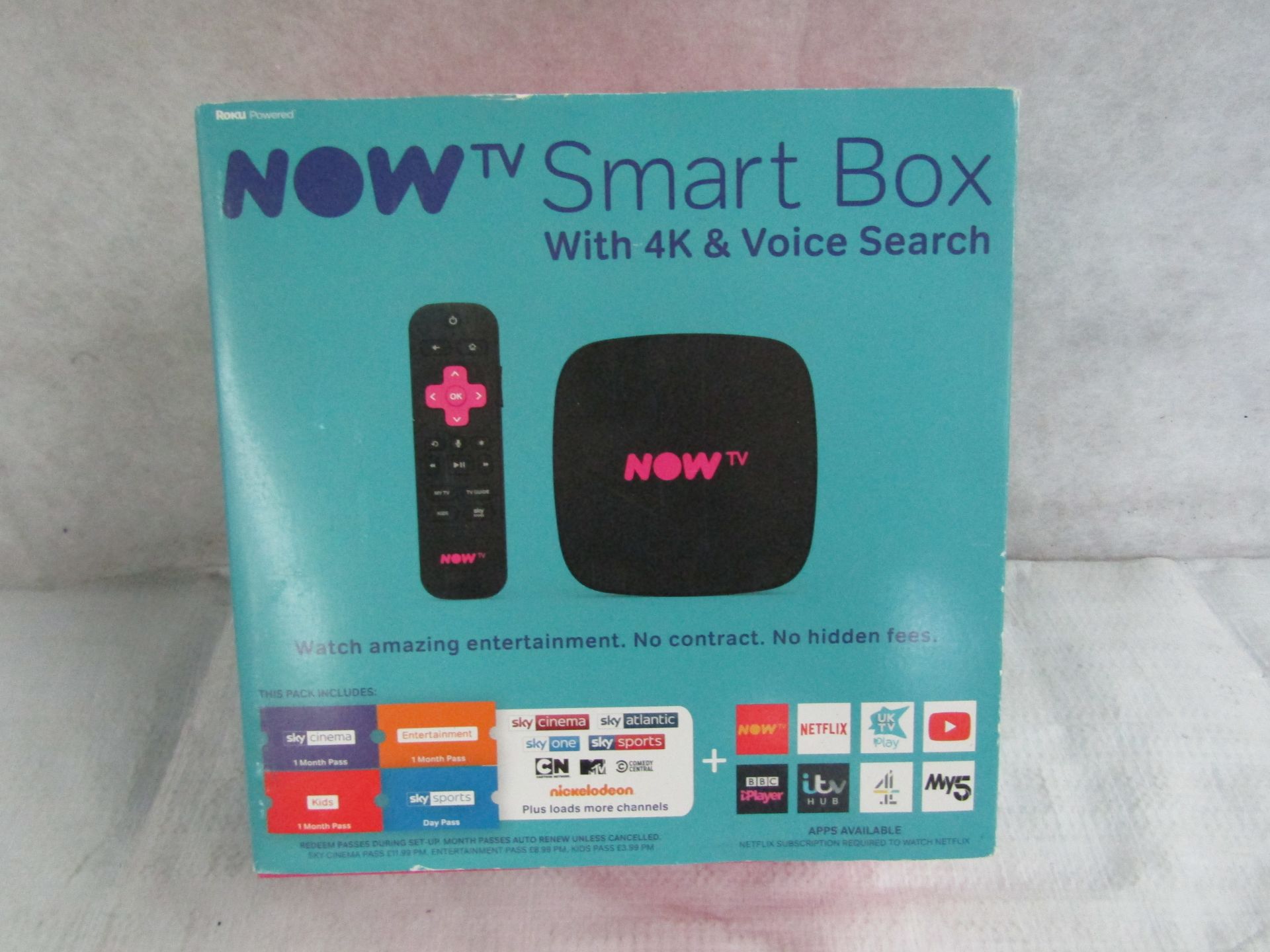 NOW TV Smart Box With 4K & Voice Search - Unchecked & Boxed - RRP CIRCA £45.99