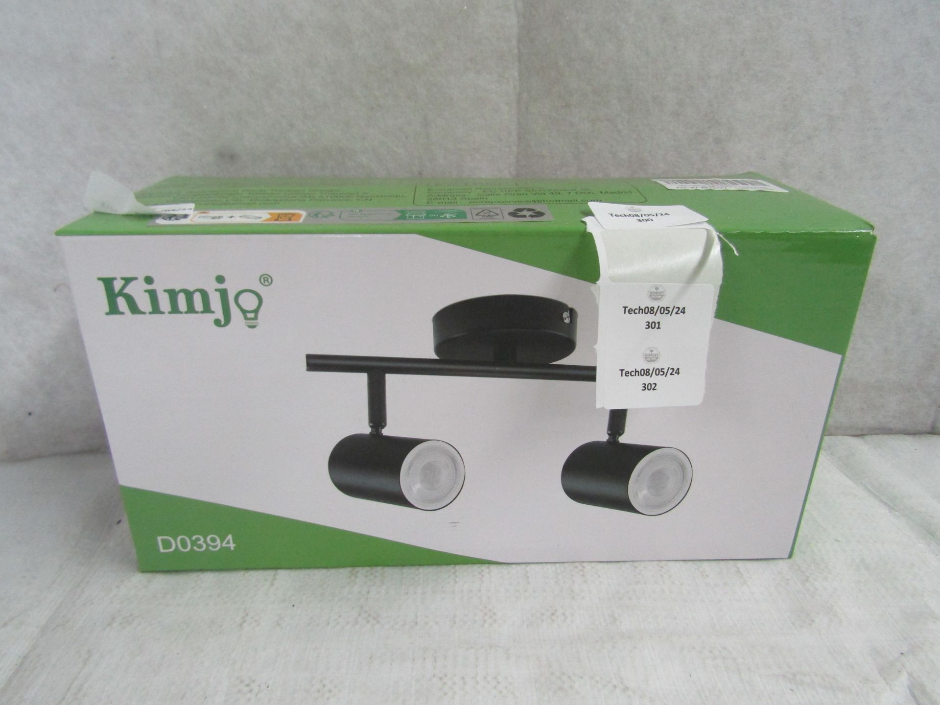 Kimjo Ceiling Light, Model (D0394) 2 Way, Rotating, Black, Unchecked & Boxed. RRP £19.