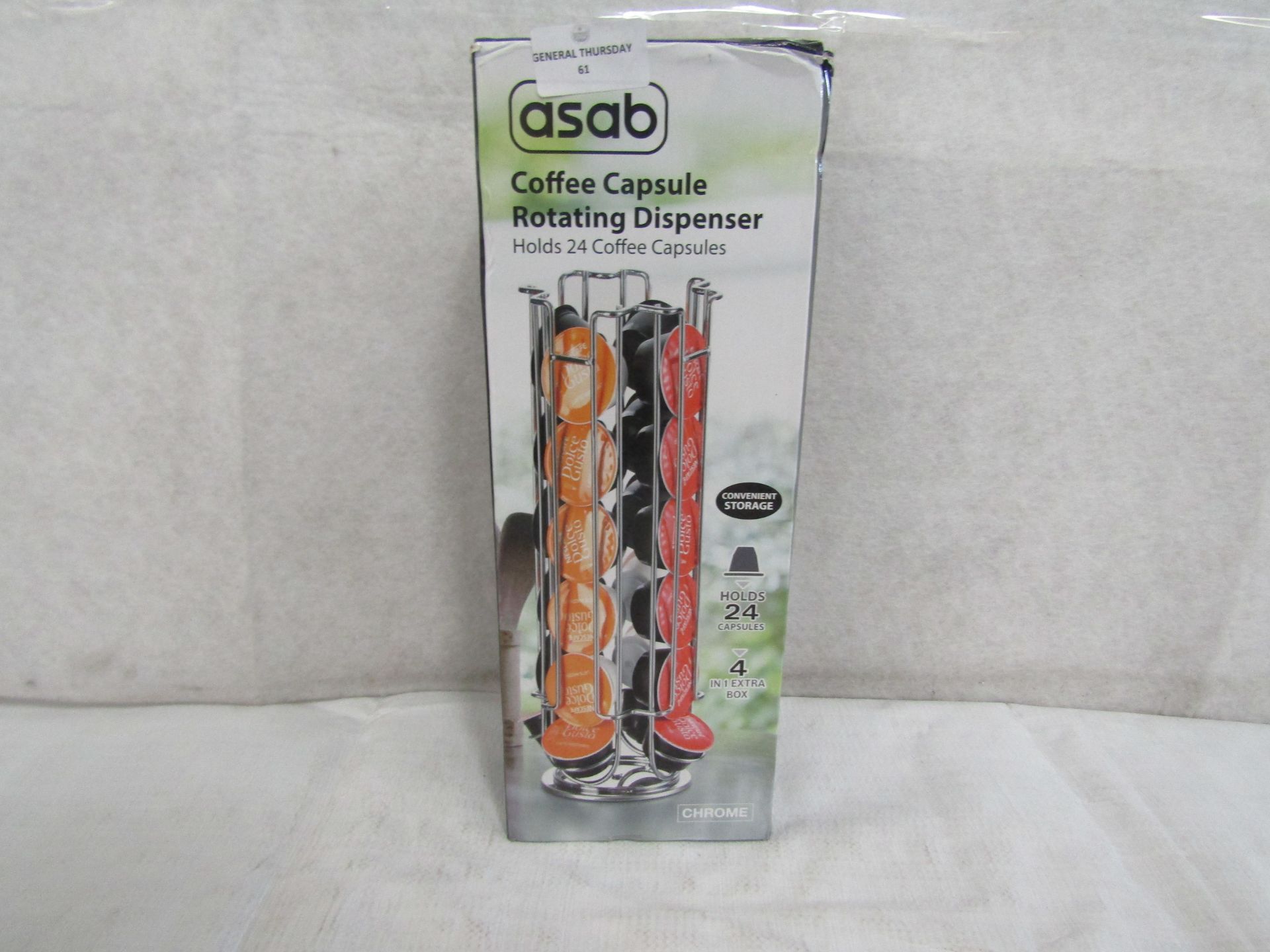 Asab - Coffee Capsule Rotating Dispenser ( Holds Upto 24 Capsules ) - Boxed.