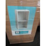 Asab - White Wooden 2-Tier Bookcase W30xD24xH54cm - Unchecked & Boxed.