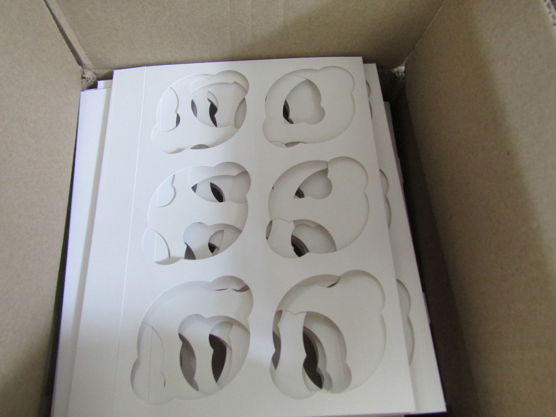 box of 25x Cardboard cupcake holders, unused