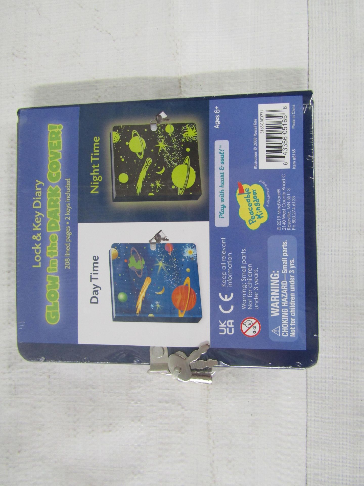 5x Peaceable Kingdom - Deep Space Glow-In-The-Dark Lockable Diary - New & Packaged