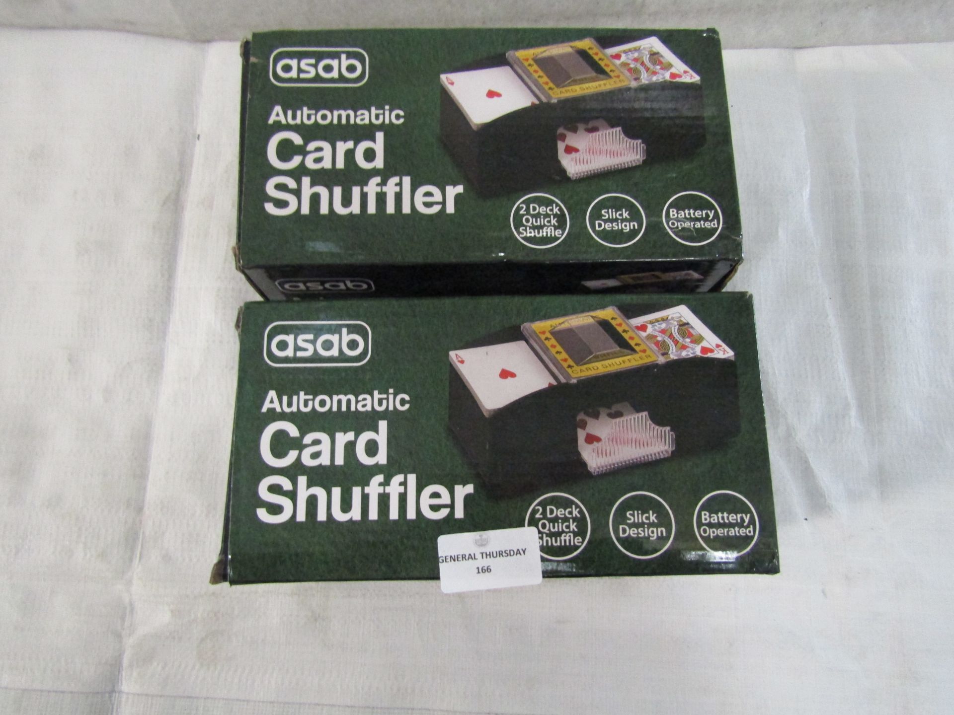 2X Asab - Automatic Card Shuffler With Deck of Cards - Boxed.