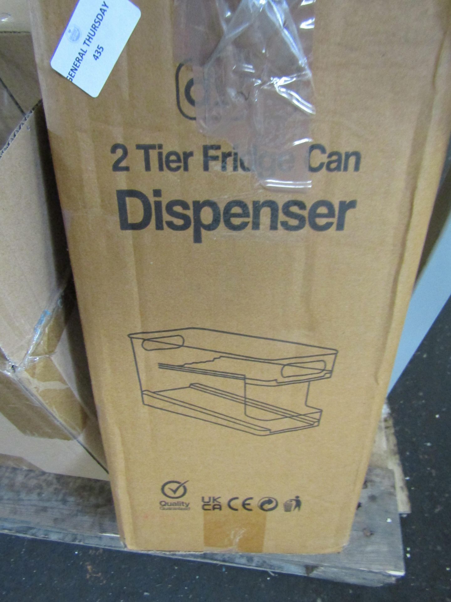 2 Tier plastic fridge can dispenser, unchecked and boxed