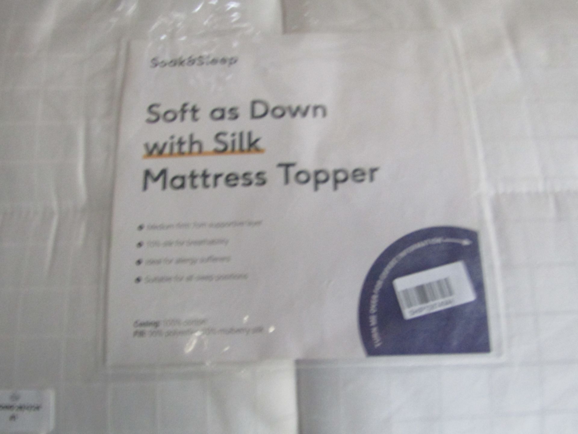 Soak & Sleep Soak & Sleep Soft as Down Microfibre with Silk Superking Mattress Topper RRP 180About - Image 2 of 2