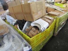 Pallet of unmanifested customer returns, can contain unwanted, refused delivery, missing parts and