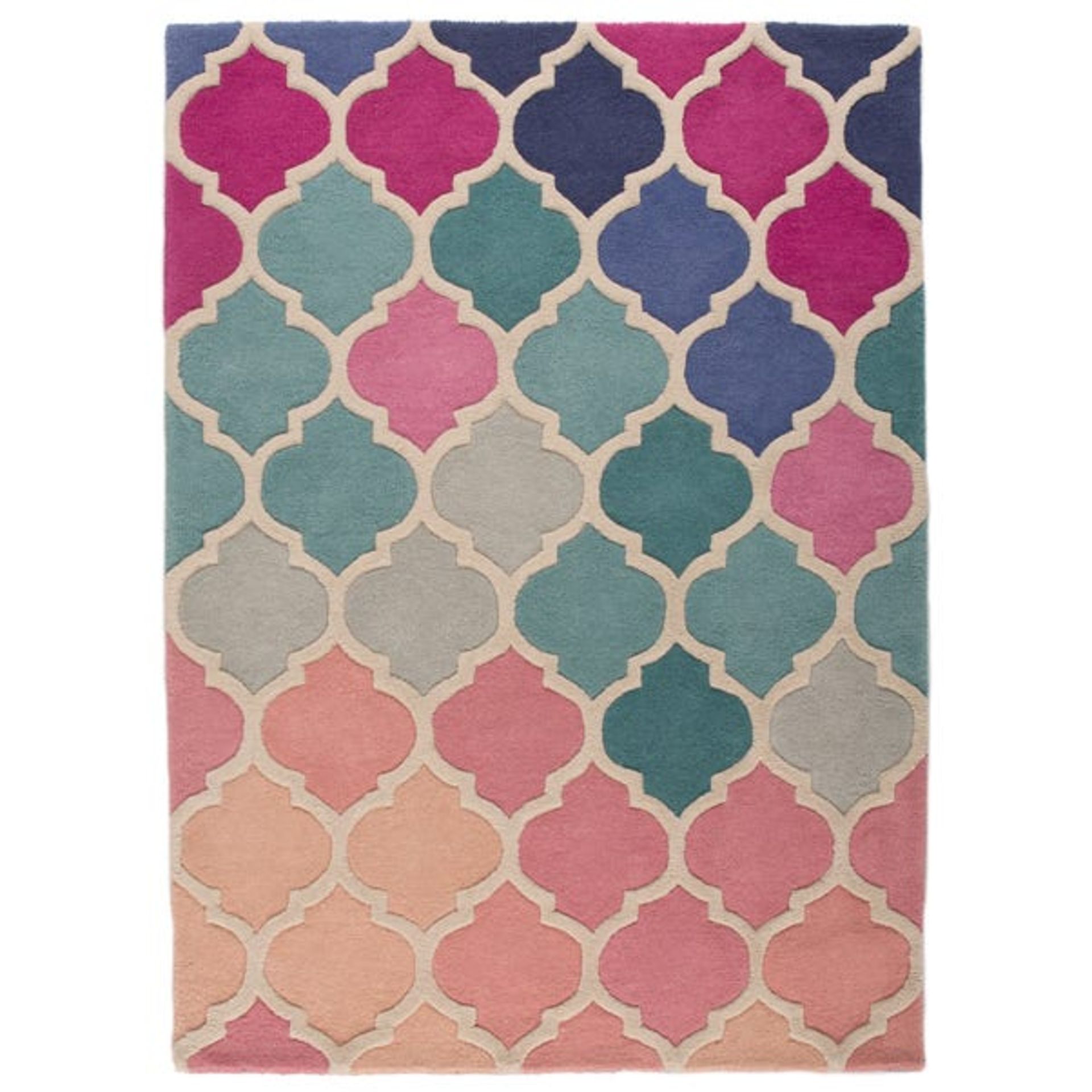 Illusion Rosella Rug In Pink/Blue 80X150Cm RRP 80 About the Product(s) Range: ILLUSIONDesign: