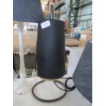 NO VAT!!! Chelsom Black Table Lamp With Black/Gold/White Cone Shade, tested working Viewing Is