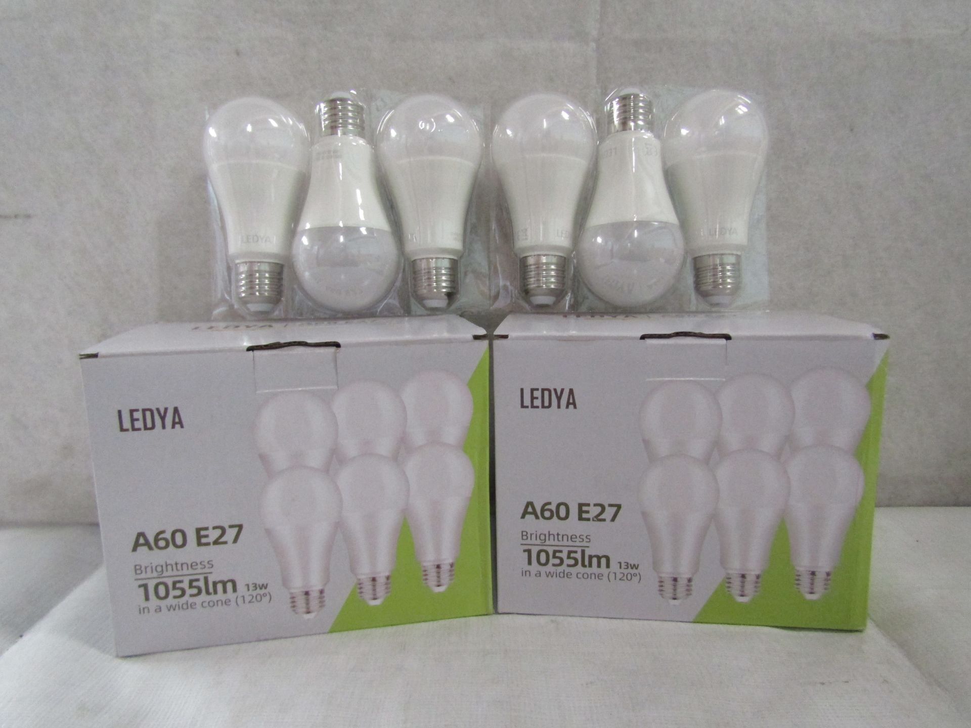 2X LEDYA - A60 E27 1055 Lumen LED Light Bulbs - Pack of 6 - New & Boxed.