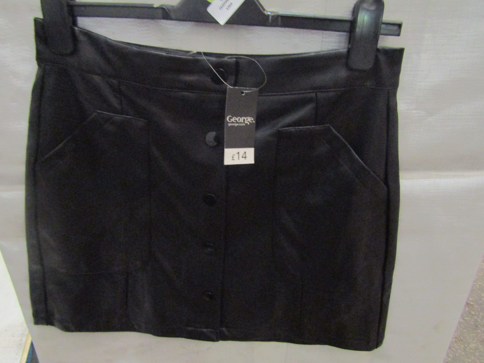 George Faux Leather Mini-Skirt Black Size 12 New With Tags