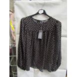 2x Principles - Pleat Yoke Blouse Sleeved Top - Size 12 - New With Tags & Packaged.