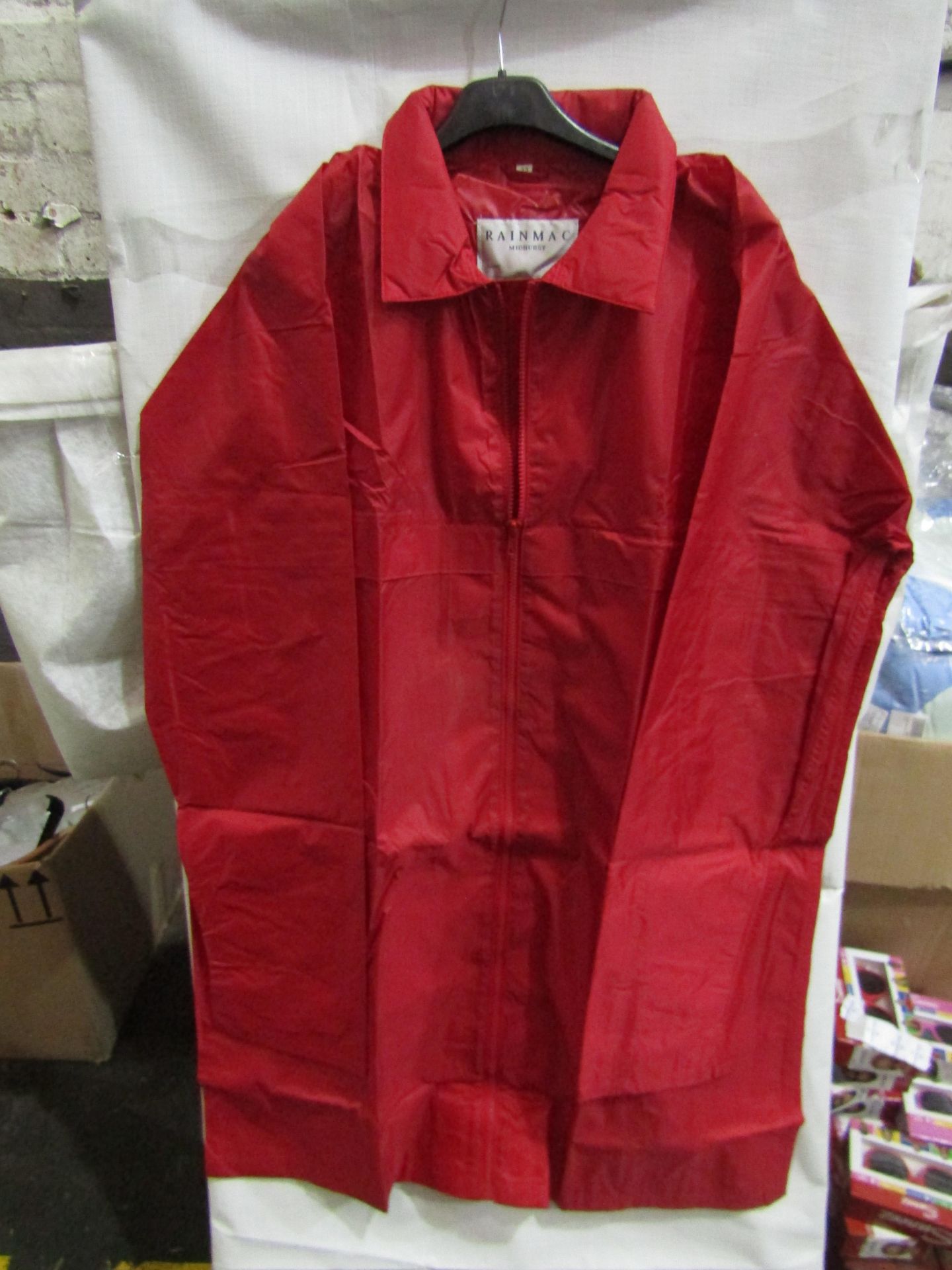 Rainmac Ladies Red Thin Rain Coat, Size: 22 - Unused & Packaged.