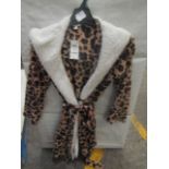 Animal Print Ladies Dressing Gown Size M/L New With Tags