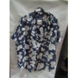 Jacks Girlfriend New York Ladies Blouse Floral Blue, Size: L - Good Condition.