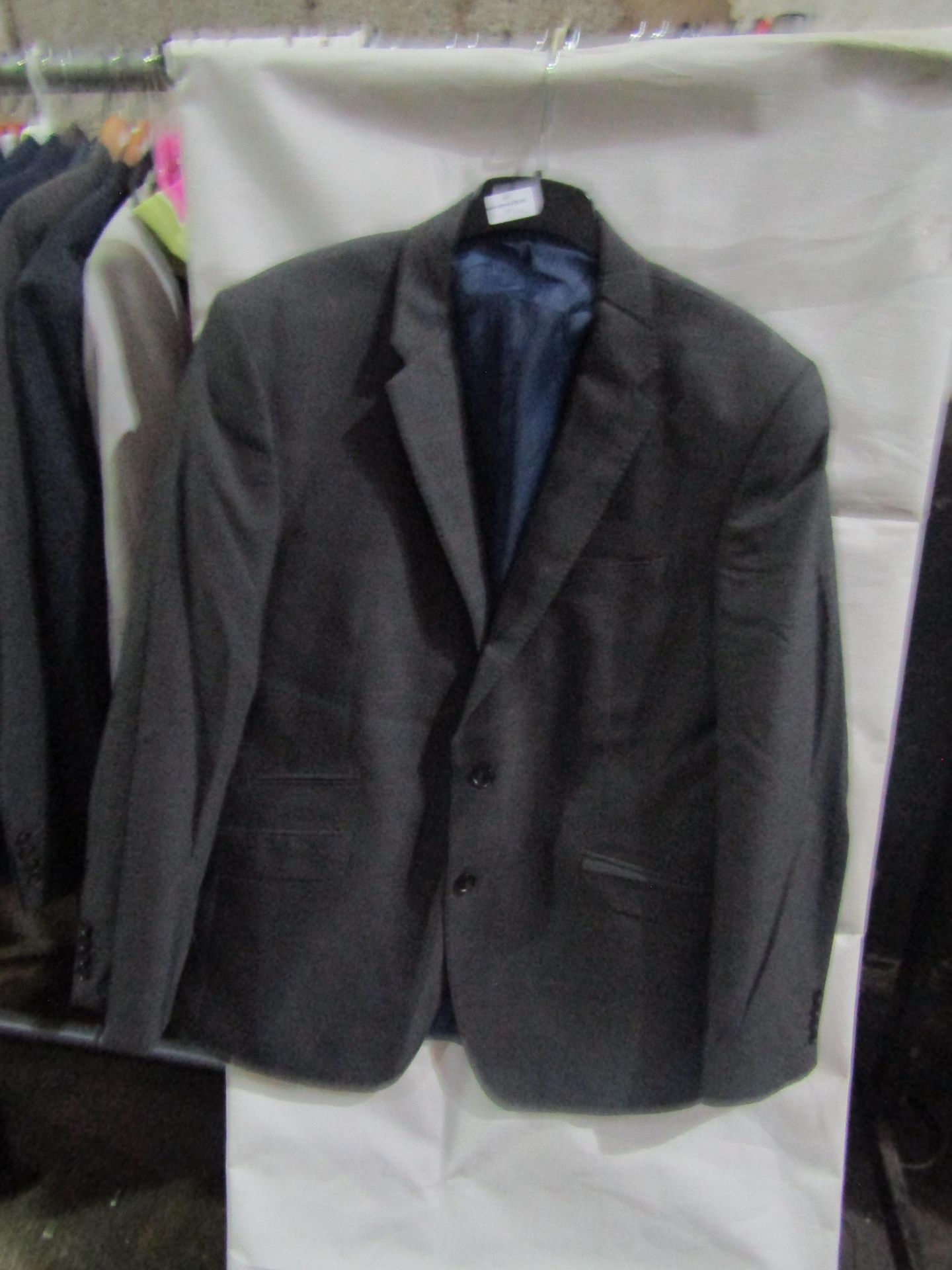 M&S Mens Grey Tailored Fit Performance Suit Jacket, Size: Chest 44" Long - Good Condition.