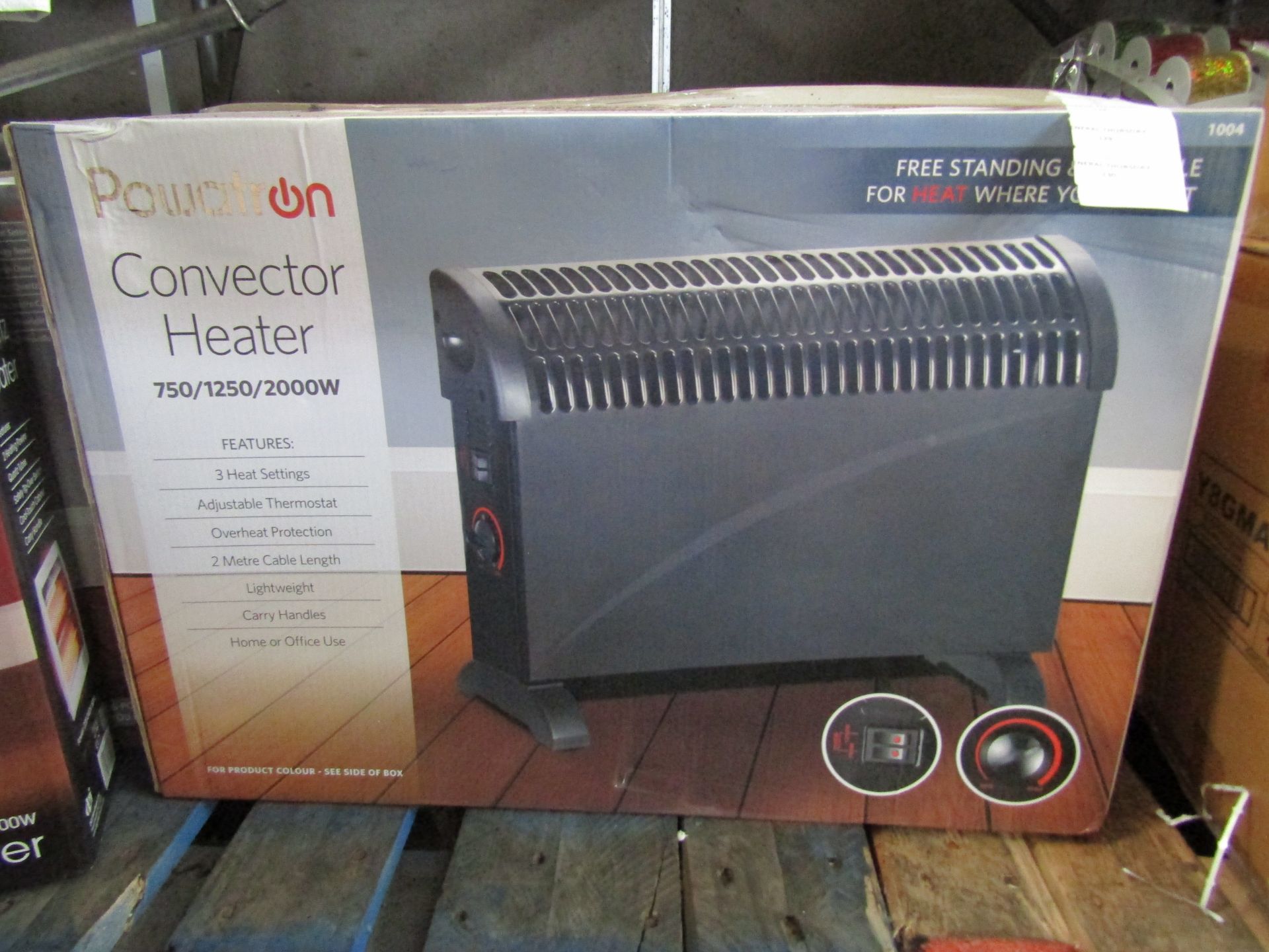 Powatron - Electric Convector Heater 2000w - Untested & Boxed.