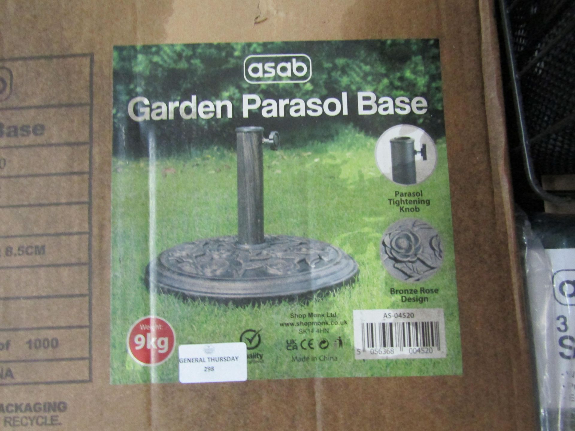 Asab - Bronze 9KG Garden Parasol Base - Boxed.