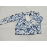 2 X Hunter & Boo Kayio Print Long Sleeve Tops Blue/White Aged 18-24 Months New & Packaged RRP œ13
