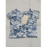 2 X Hunter & Boo Kayio Print T/Shirts Blue/White Aged 0-3 Months New & Packaged RRP œ13 Each