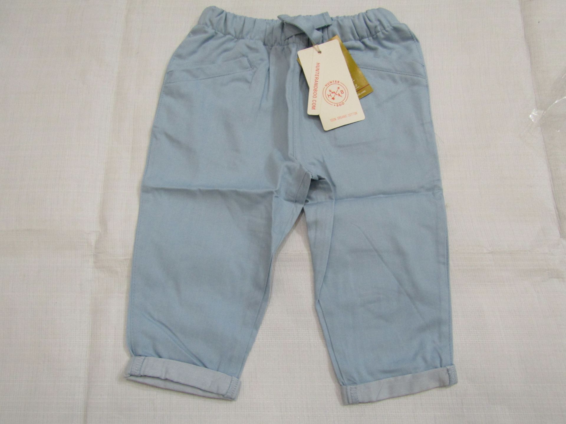 Hunter & Boo Chambray Trouser Blue Aged 6-12 Months New & Packaged RRP œ24