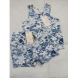 Hunter & Boo Kayio Print Vest & Shorts Blue/White Aged 3-4 yrs New & Packaged RRP œ13 Each