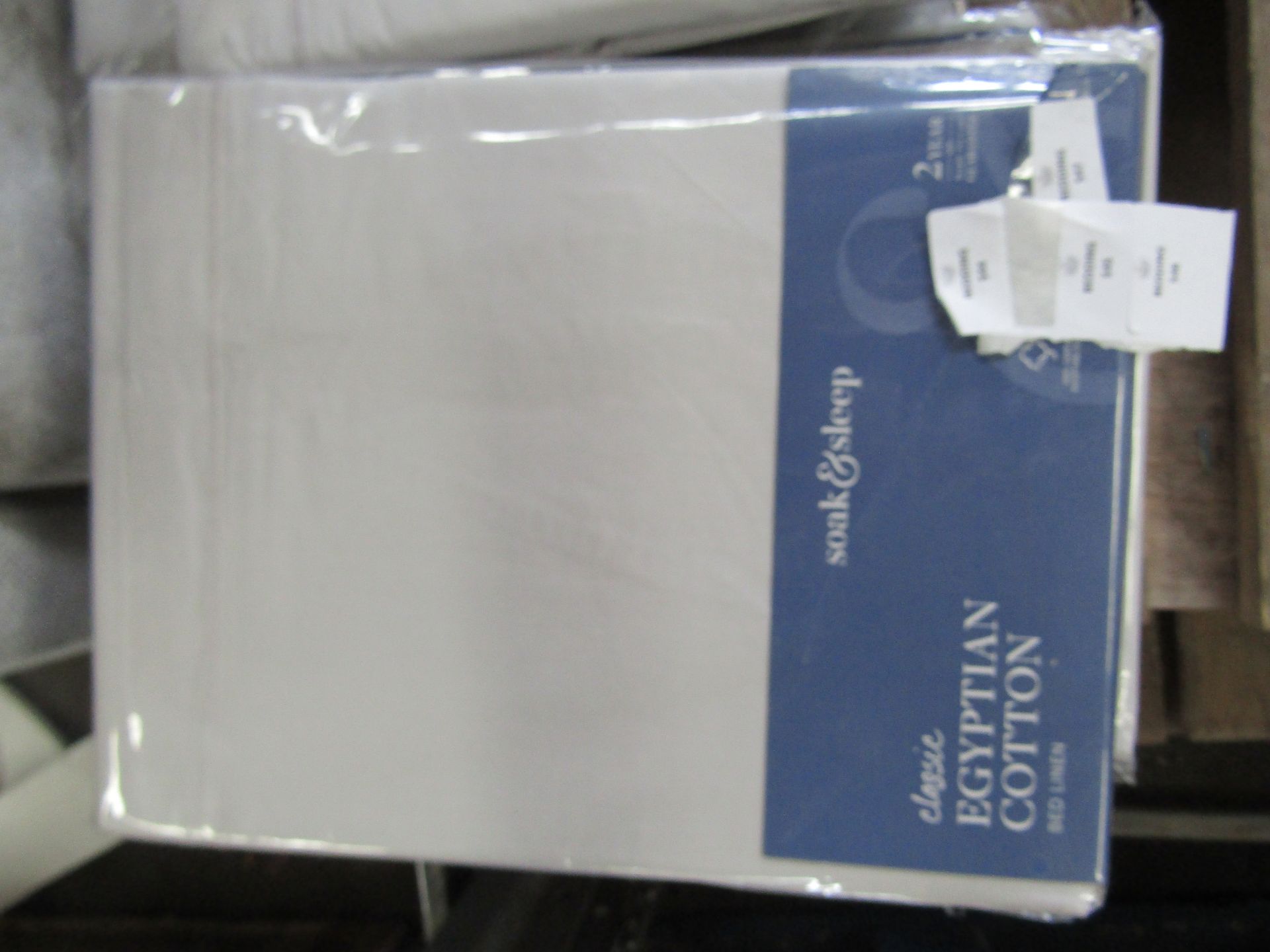 Soak & Sleep Soak & Sleep Silver Grey 200TC Egyptian Cotton Single Duvet Cover RRP 22 Enhance your - Image 2 of 2