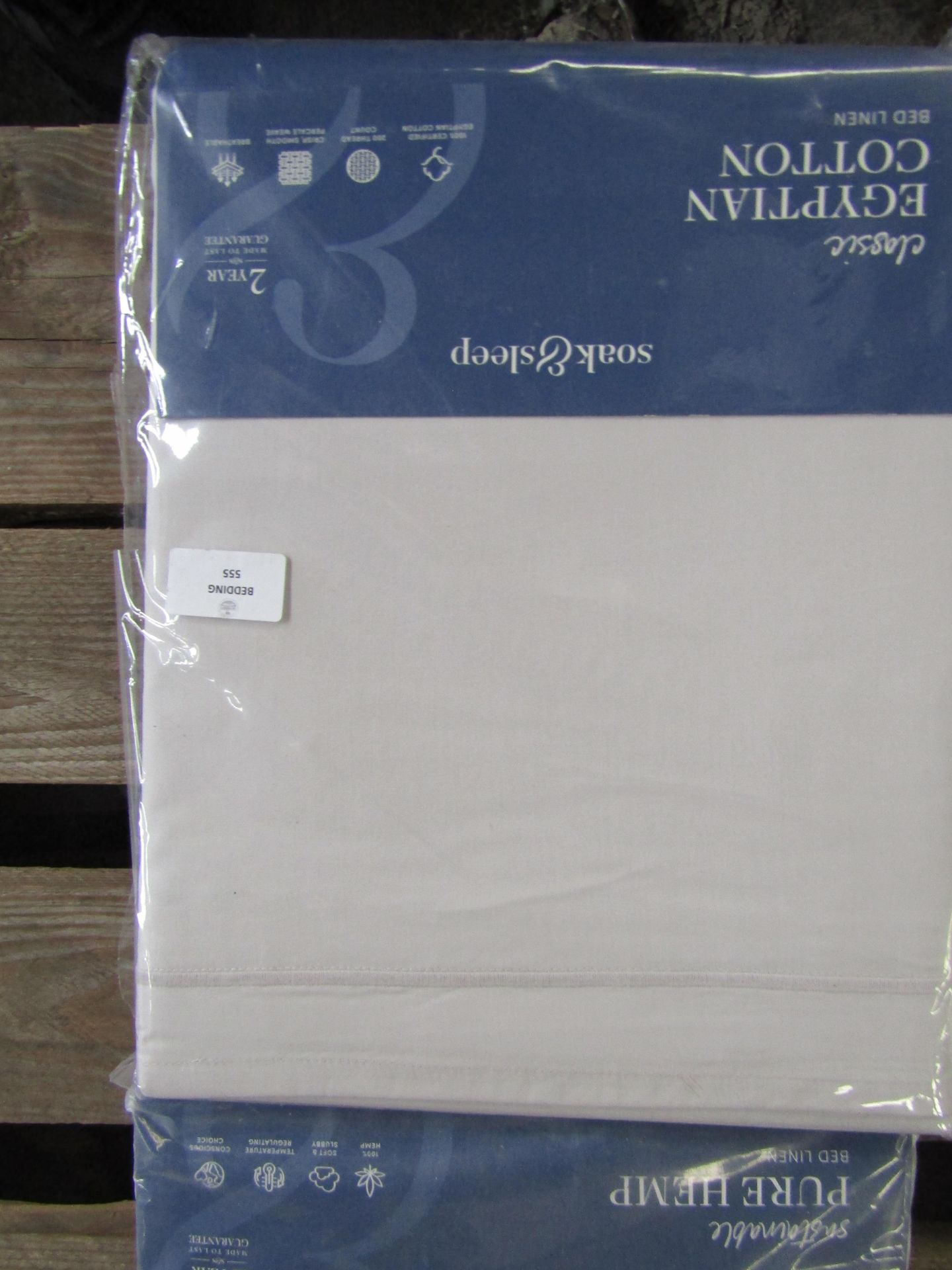 Soak & Sleep Soak & Sleep Silver Grey 200TC Egyptian Cotton Superking Duvet Cover RRP 41 Enhance - Image 2 of 2