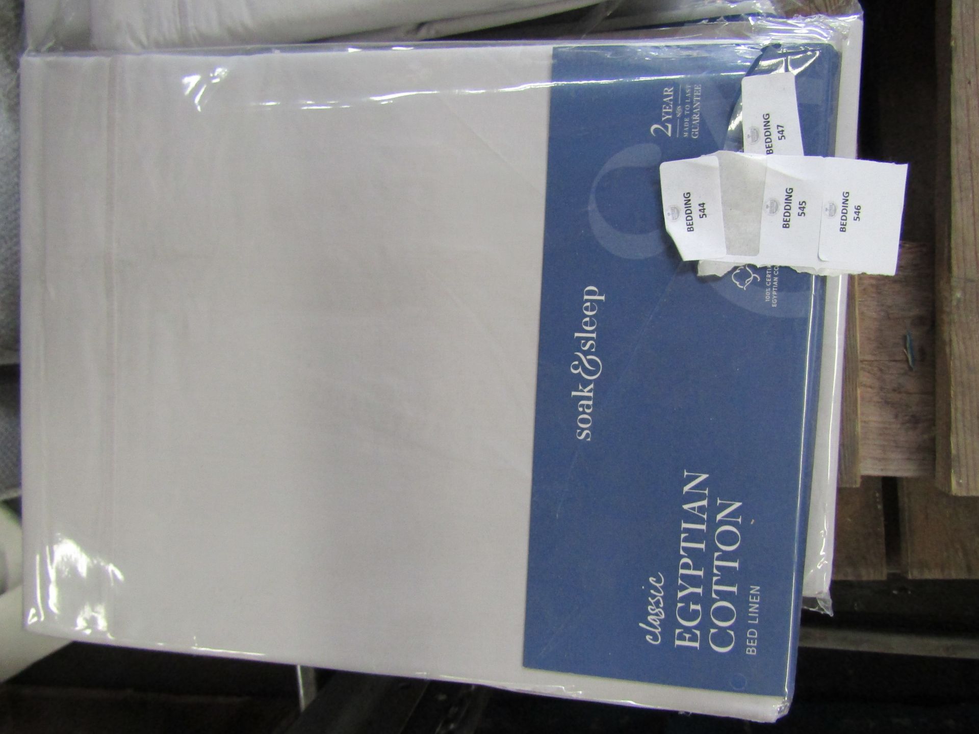 Soak & Sleep Soak & Sleep Silver Grey 200TC Egyptian Cotton Single Duvet Cover RRP 22 Enhance your - Image 2 of 2