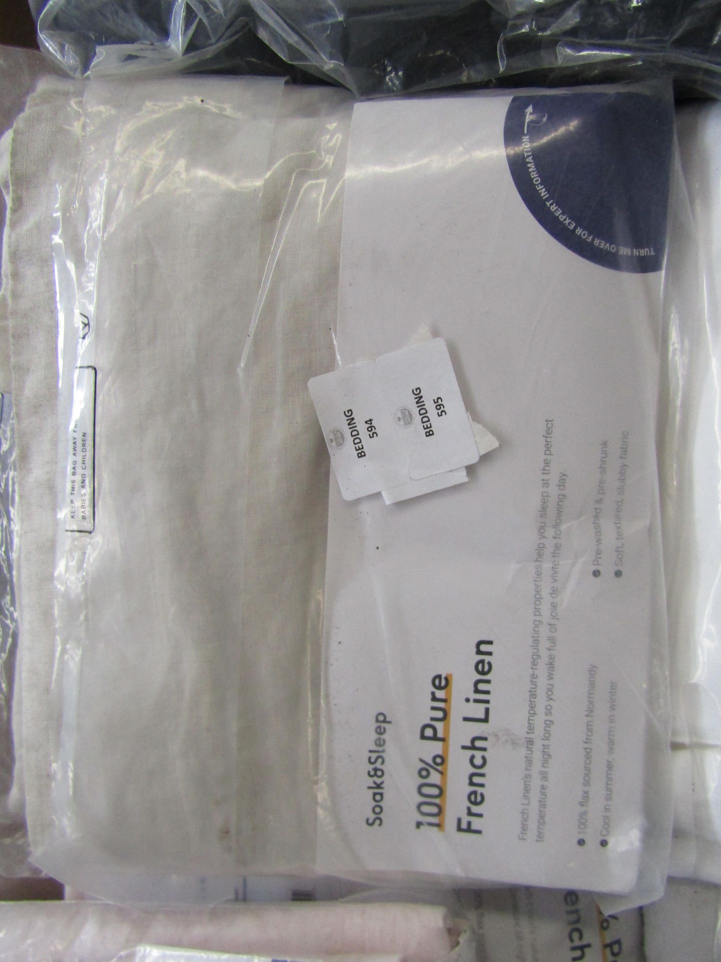 Soak & Sleep Soak & Sleep Natural French Linen Standard Oxford Pillowcase Pair RRP 17 A Soak & Sleep - Image 2 of 2