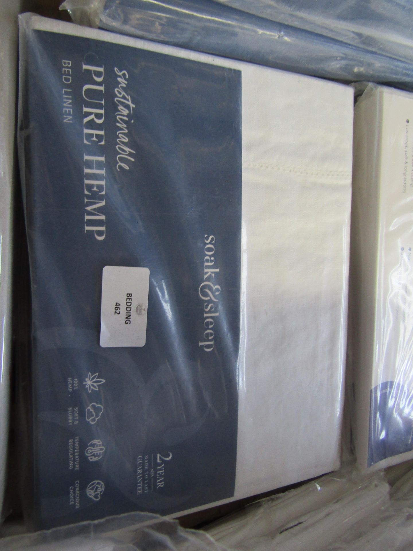 Soak & Sleep Soak & Sleep Chalk Pure Hemp Superking Oxford Pillowcase Pair RRP 36 Soft, smooth and - Image 2 of 2