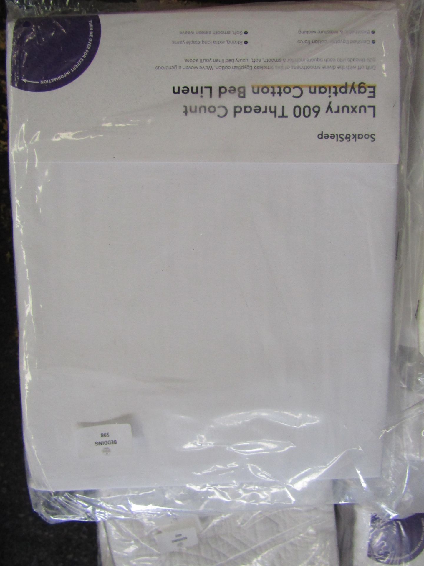 Soak & Sleep Soak & Sleep White 600TC Egyptian Cotton Double 40cm Fitted Sheet RRP 50 Beloved by - Image 2 of 2