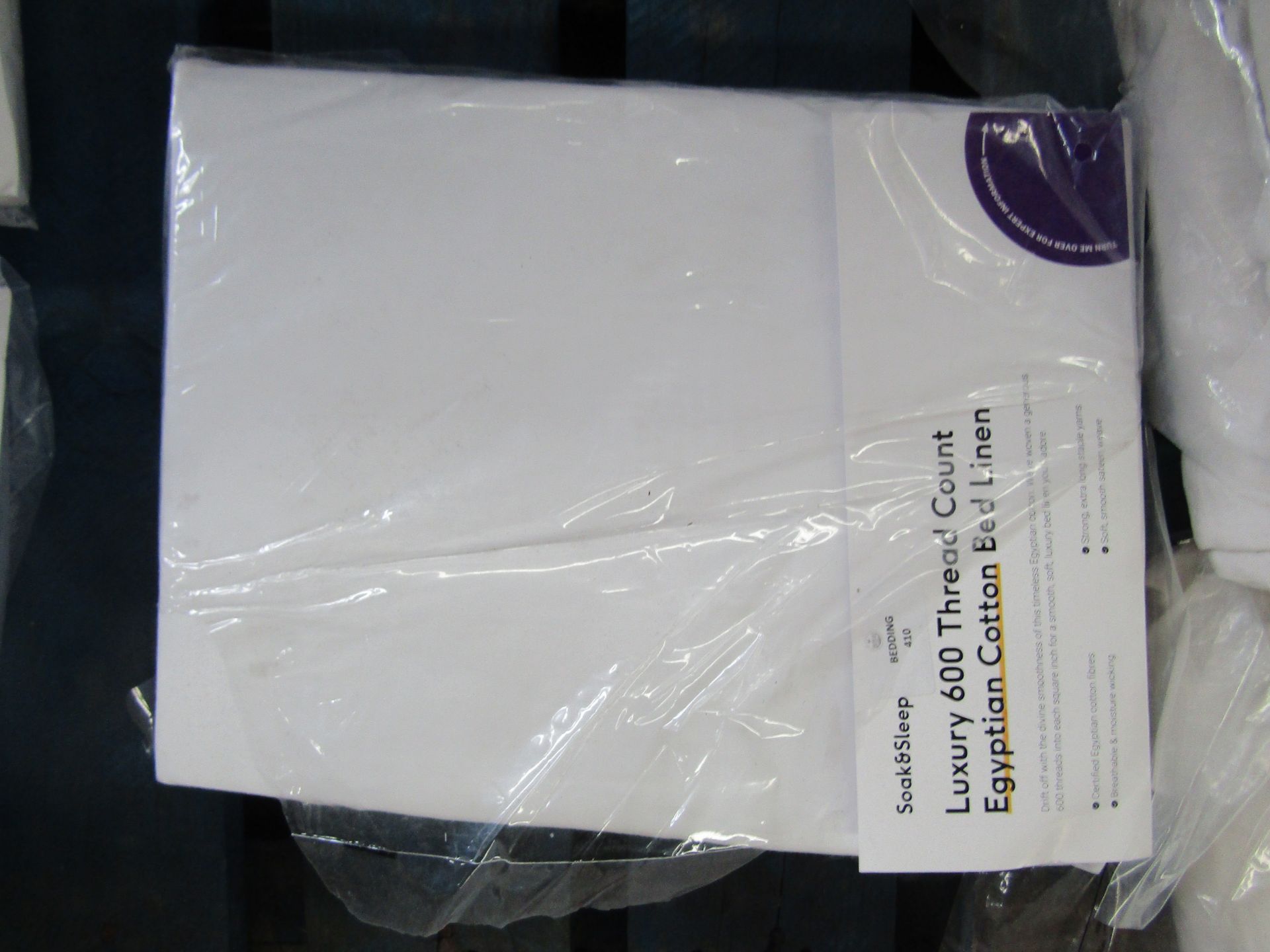 Soak & Sleep Soak & Sleep White 600TC Egyptian Cotton Small Double 30cm Fitted Sheet RRP 32 - Image 2 of 2