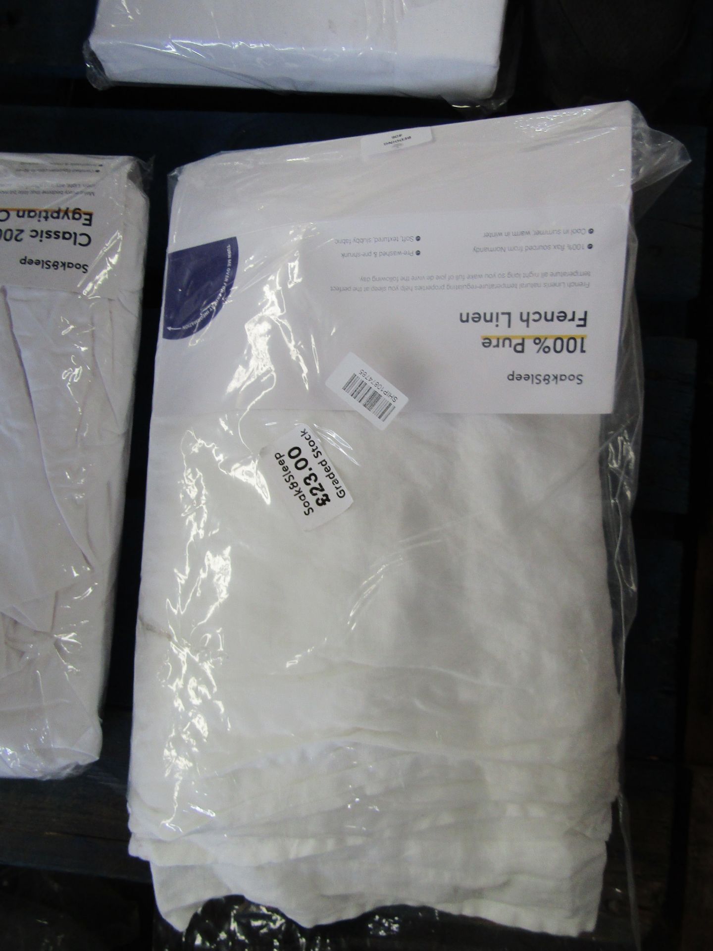 Soak & Sleep Soak & Sleep White French Linen King Size Flat Sheet RRP 68 A Soak & Sleep classic, - Image 2 of 2