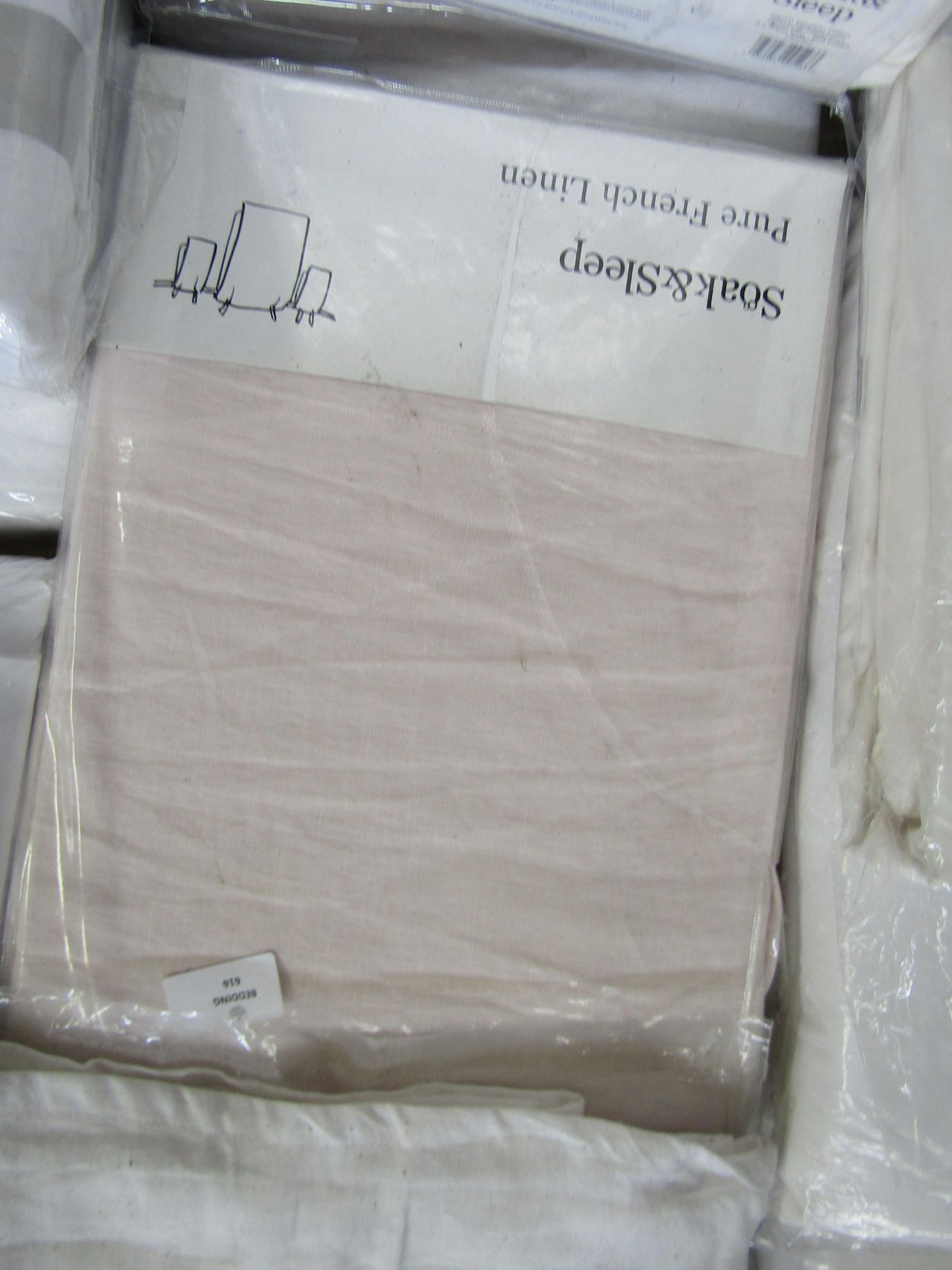 Soak & Sleep Soak & Sleep Blush Pink French Linen Single Flat Sheet RRP 52 A Soak & Sleep classic, - Image 2 of 2
