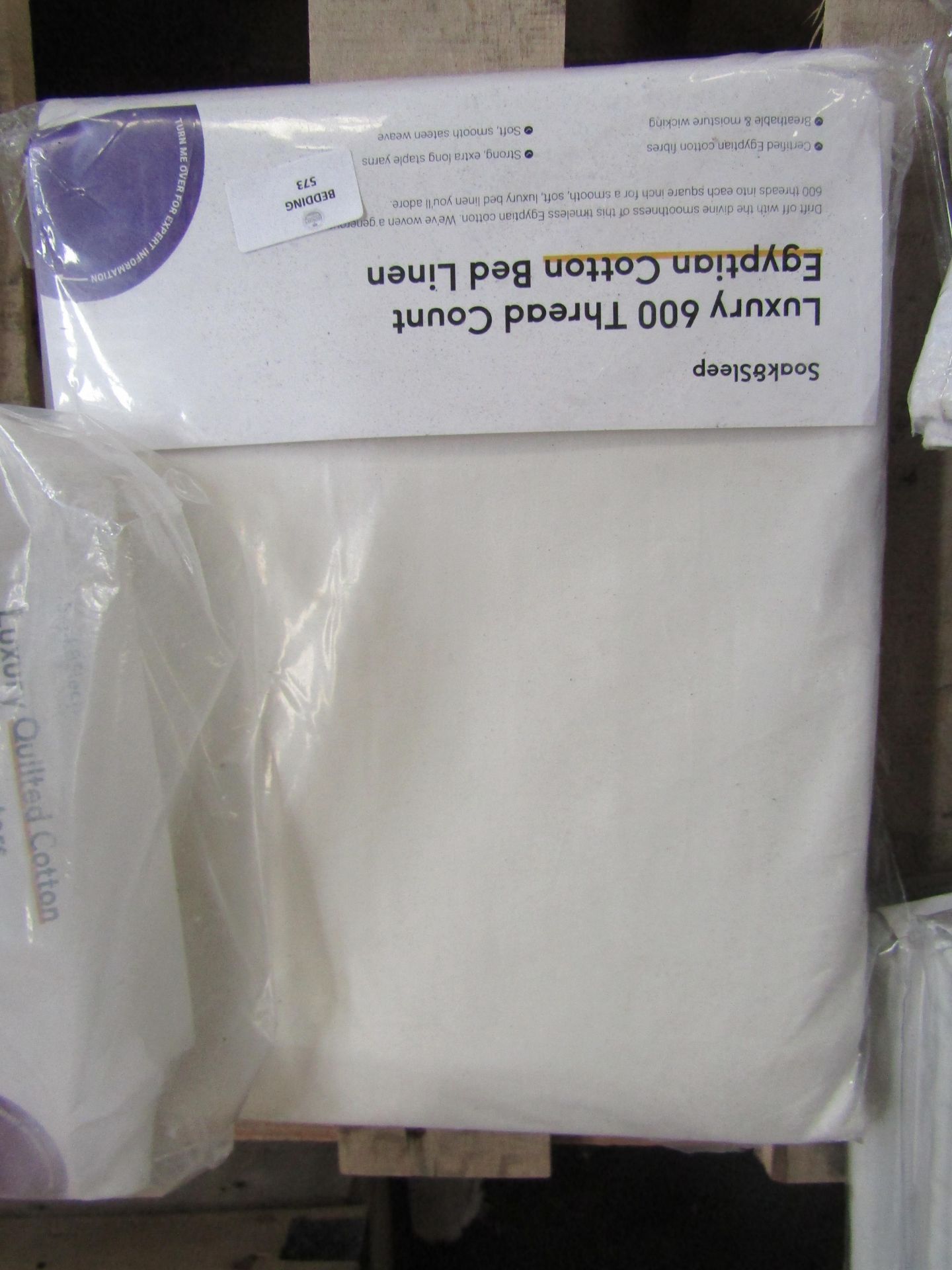 Soak & Sleep Soak & Sleep Ivory 600TC Egyptian Cotton King Size 30cm Fitted Sheet RRP 46 Beloved - Image 2 of 2