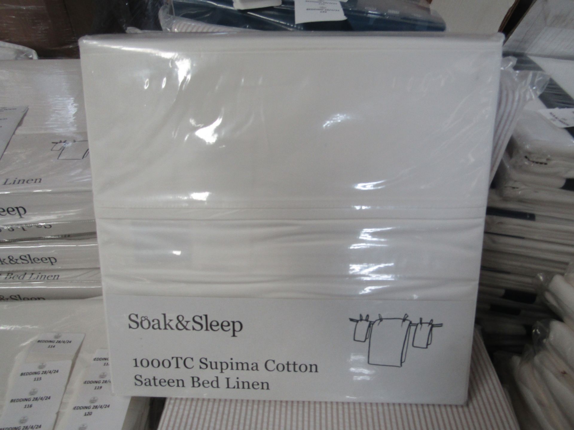 Soak & Sleep Soak & Sleep White 1000 Thread Count Supima Cotton Superking Housewife Pillowcase - Image 2 of 2