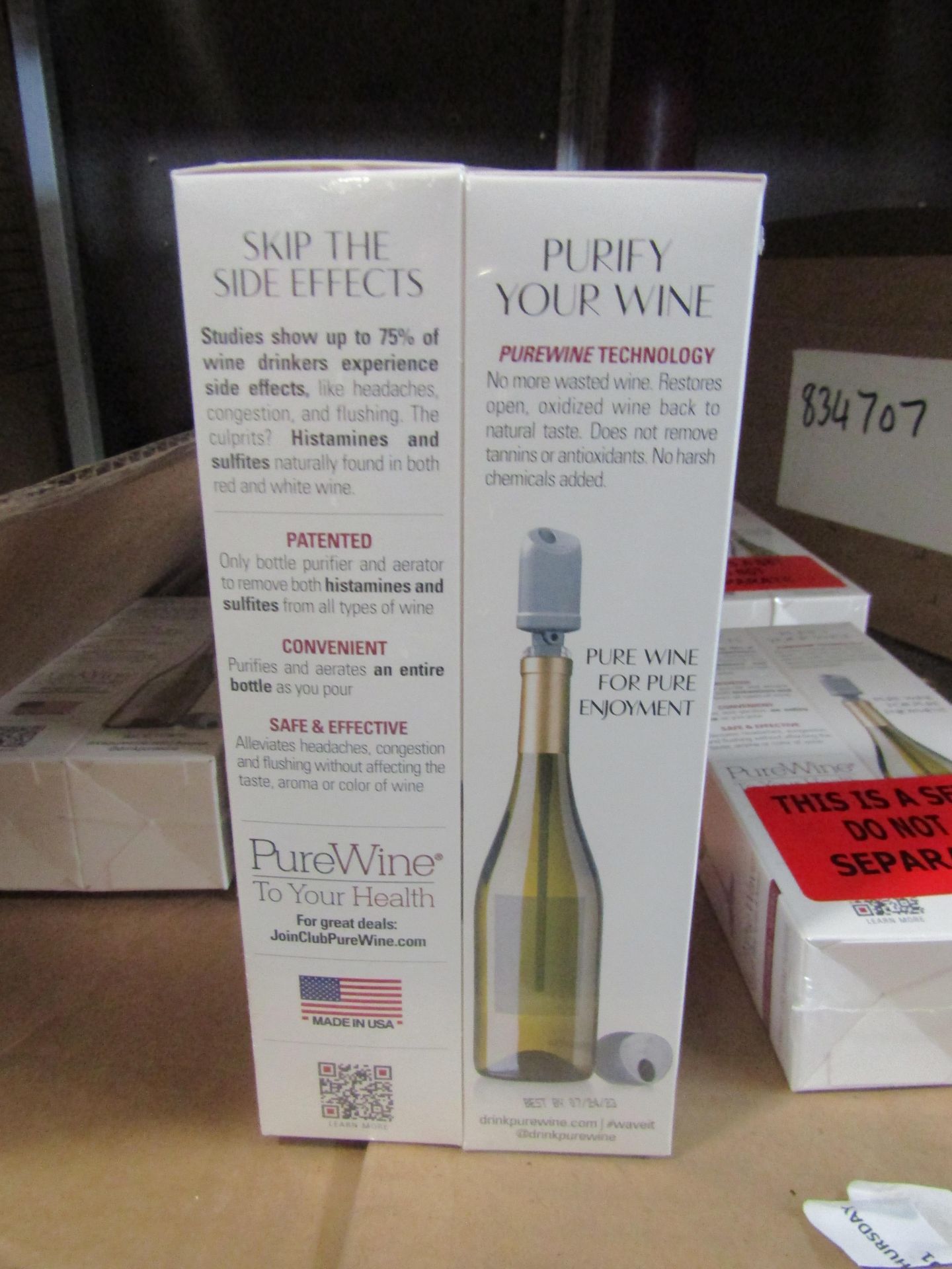 Approx 60x Set Of 2 TheWave - Wine Purifiier & Aerator - Cures Hangovers. New & Boxed.