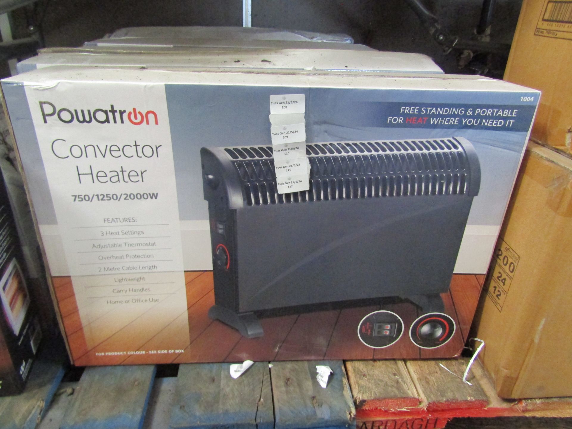 Powatron - Electric Convector Heater 2000w - Untested & Boxed.