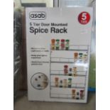 2x Asab - 5-Tier Spice Rack Chrome Plated ( Mounts To Cupboard Door) - Boxed.