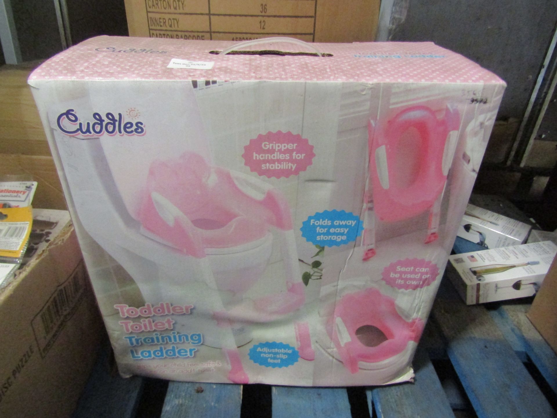 Cuddles - Toddler Toilet Training Ladder ( PINK ) - Boxed.