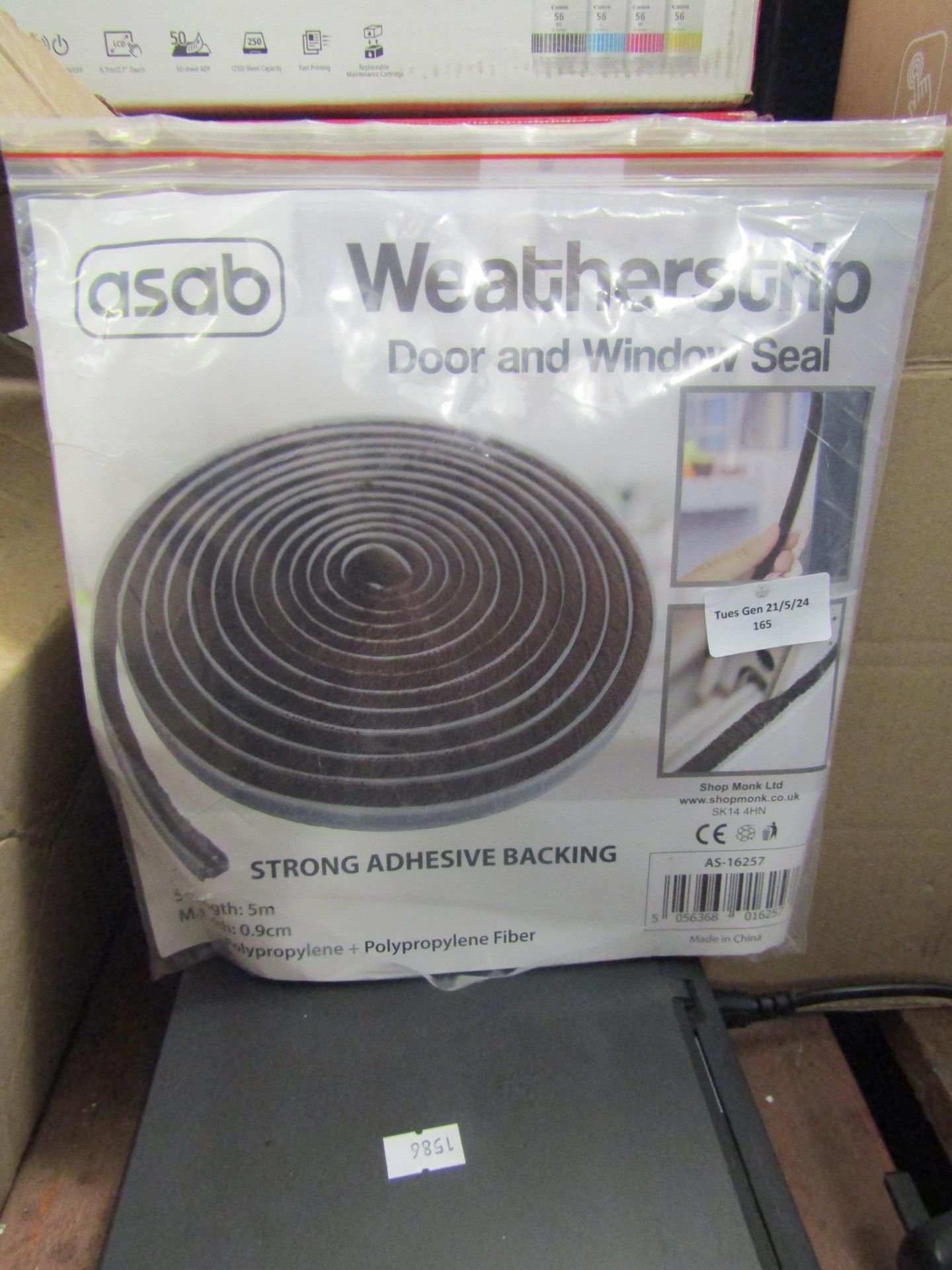 Asab WeatherStrip Door & Window Seal, Unchecked & Packaged.